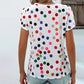 Polka Dot Casual T-Skjorte