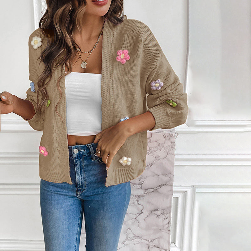 3D Blomstertrykk Cardigan