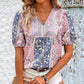 Blomstret Bluse I Etnisk Stil