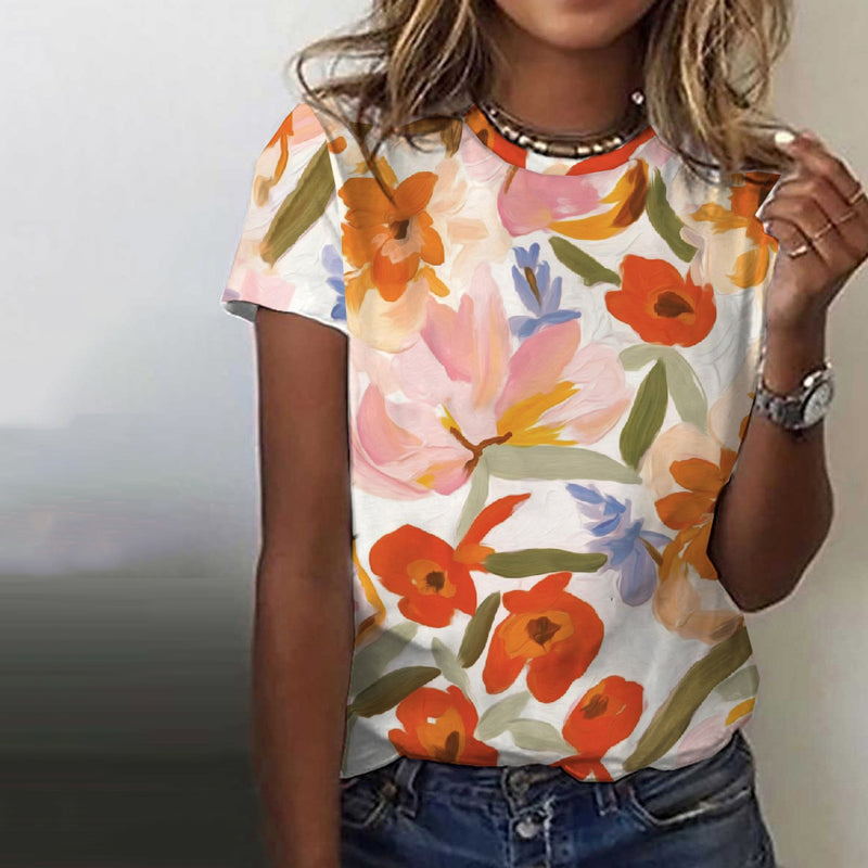 Vintage T-Shirt Med Blomsterprint