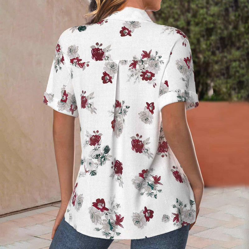 Afslappet Bluse Med Blomsterprint