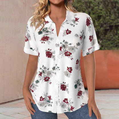 Afslappet Bluse Med Blomsterprint