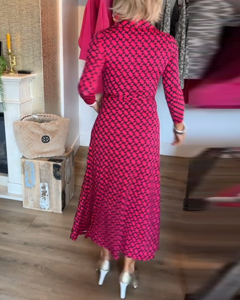 Elegante maxi-jurk met V-hals