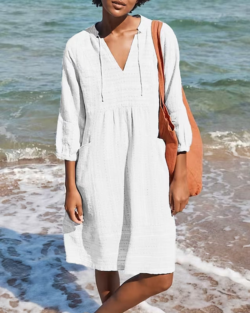 Resort pocket solid dress