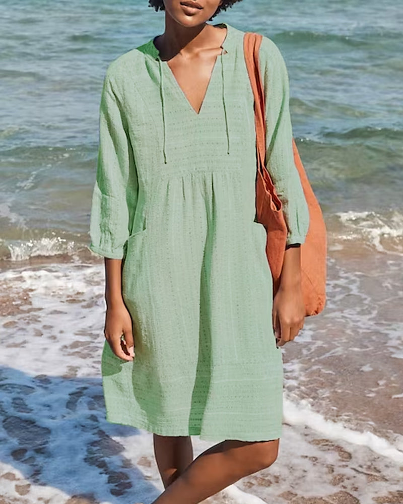 Resort pocket solid dress