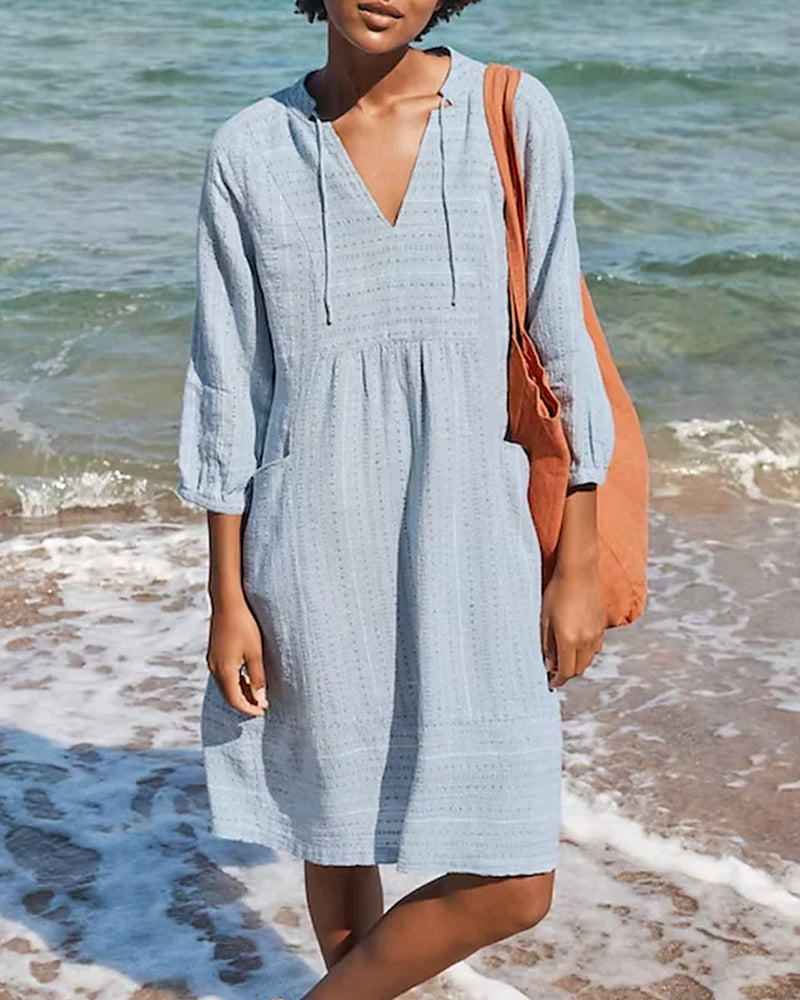 Resort pocket solid dress