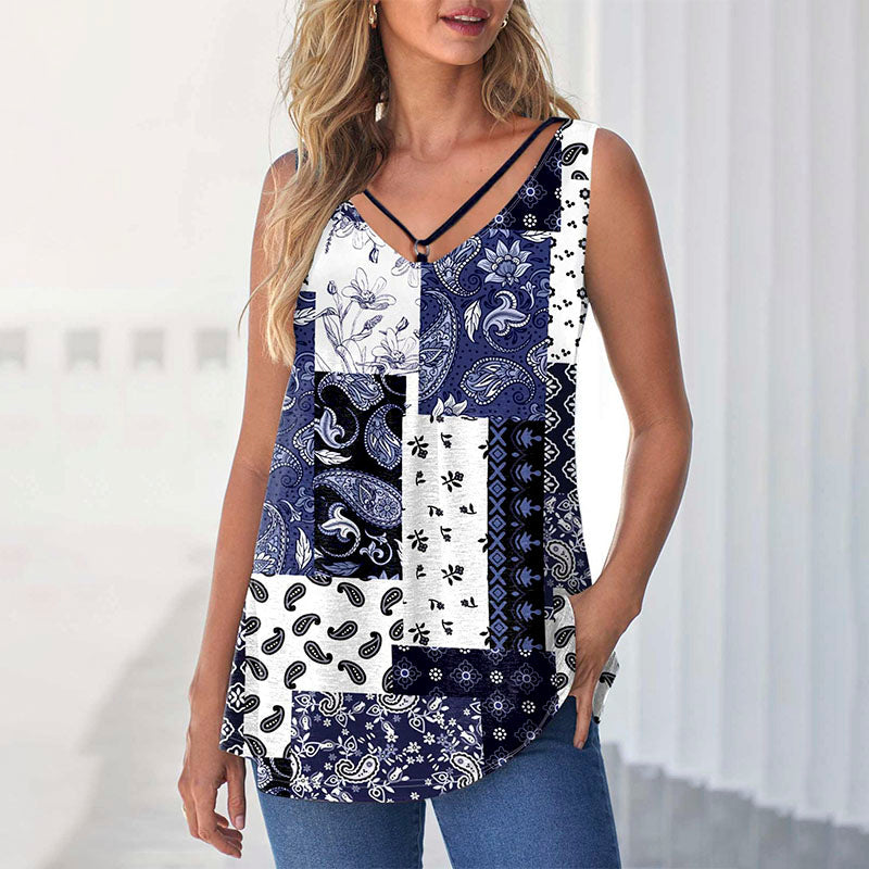 Casual Abstrakt Print Tank Topp