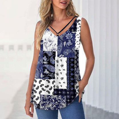 Casual Abstrakt Print Tank Topp