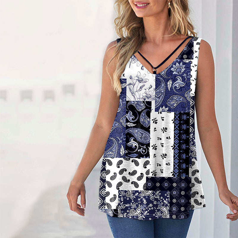 Casual Abstrakt Print Tank Topp