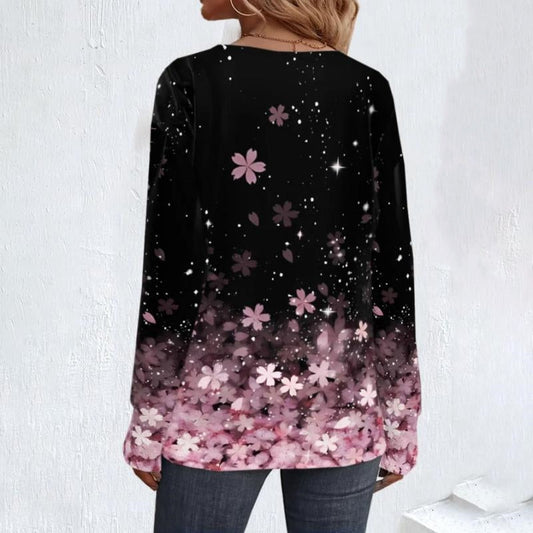 Gradient Bluse Med Blomstertrykk