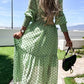 Tasja dot dress green