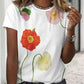 T-shirt med rund hals og blomstermotiv