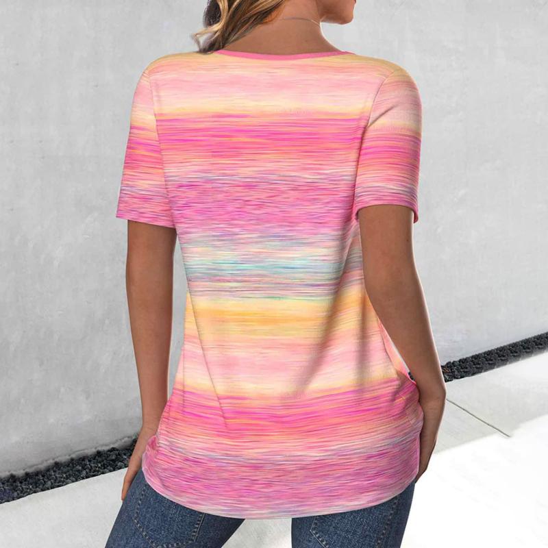 Afslappet Farverig Gradient T-Shirt