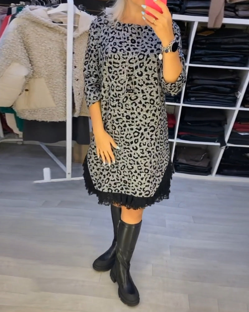 Leopardprint slankekjole