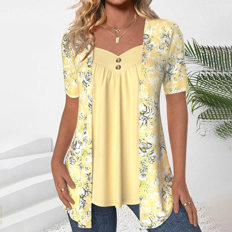 Elegant Bluse Med Blomsterprint