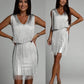 Manje bandage dress silver