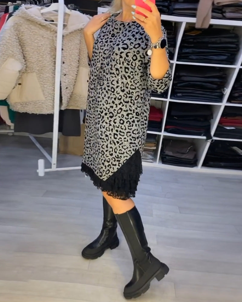 Leopardprint slankekjole