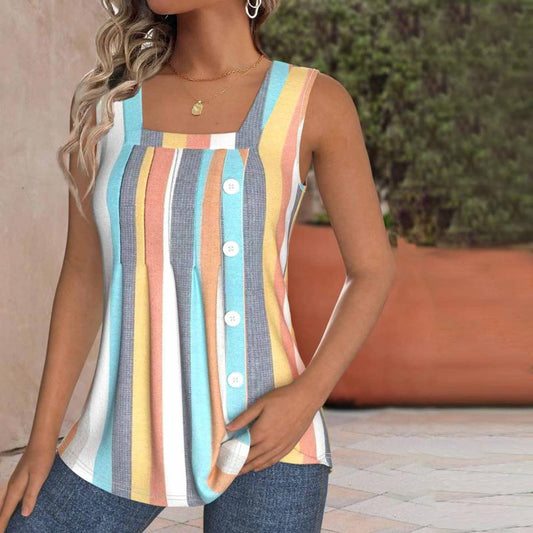 Farverig Stribet Tanktop