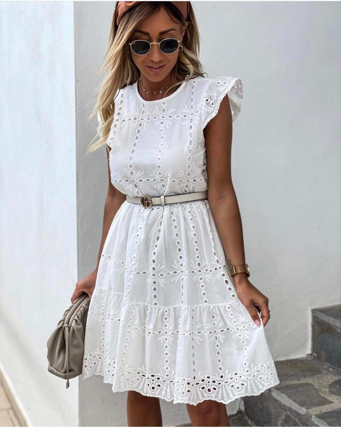 Karla lace dress White -DX8608-2