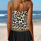 Tankini-badedragt med paneleret leopardprint