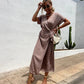 Carrie dress Taupe - PS8980