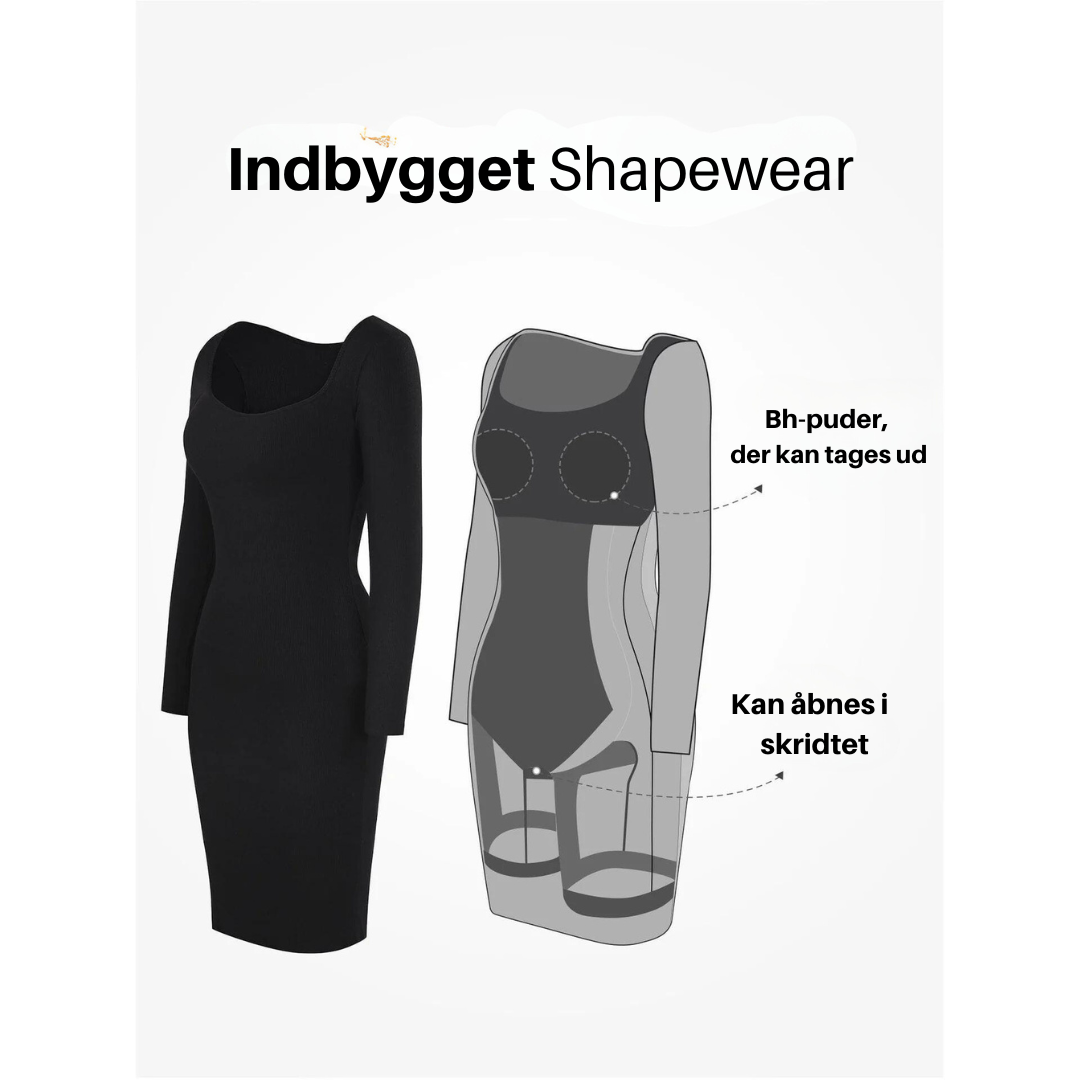 Lizzy |  Midi Kjole Med Indbygget Shapewear