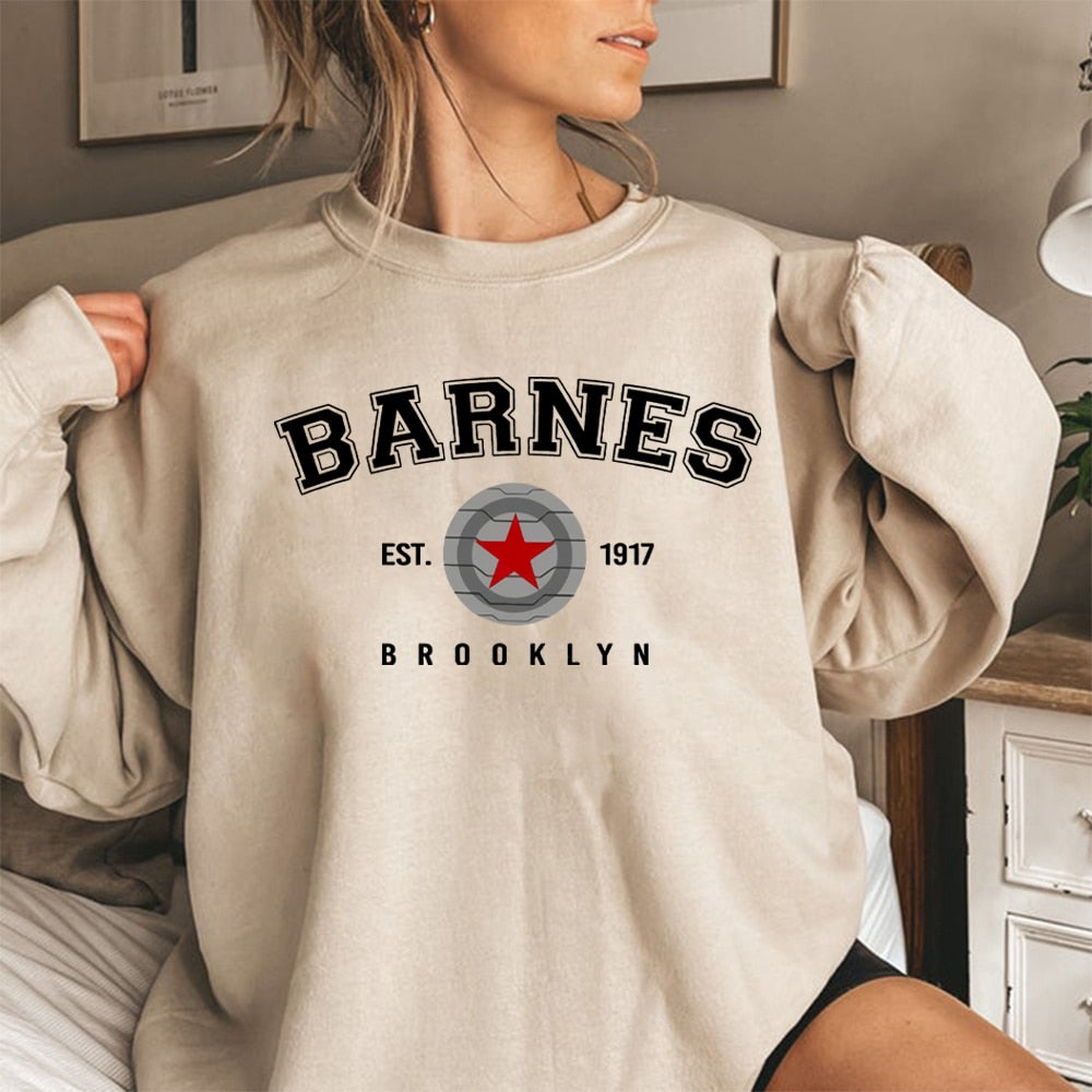 Barnes - Løstsiddende sweatshirt med print til kvinder