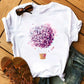 T-shirt til kvinder med blomsterprint