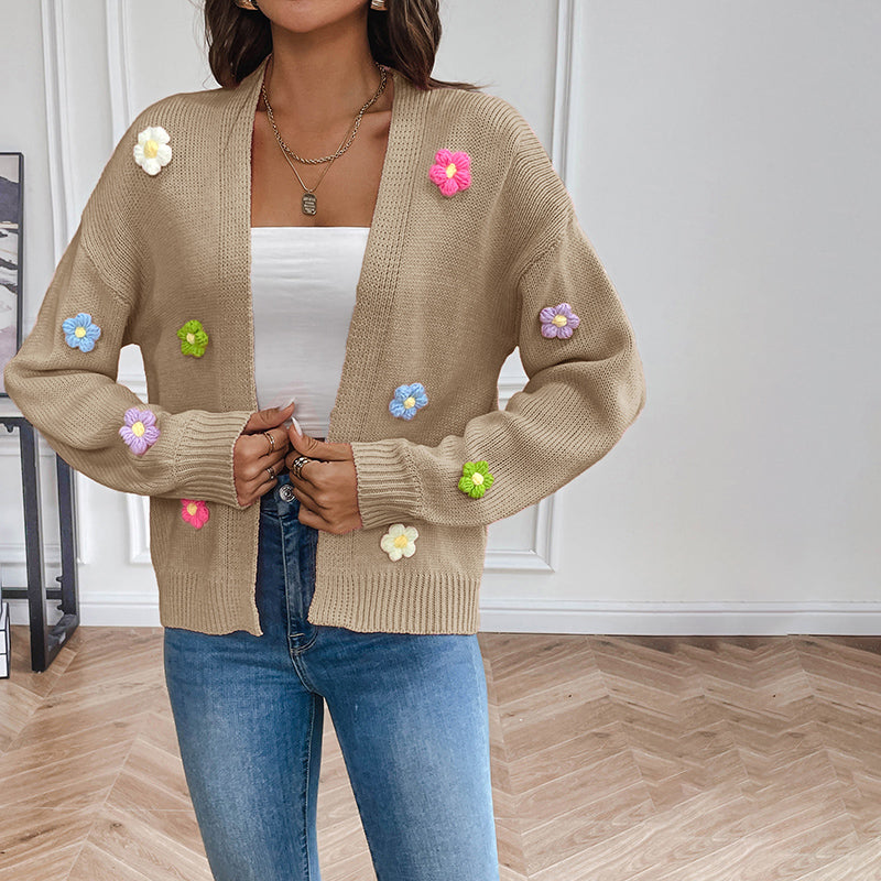 3D Blomstertrykk Cardigan