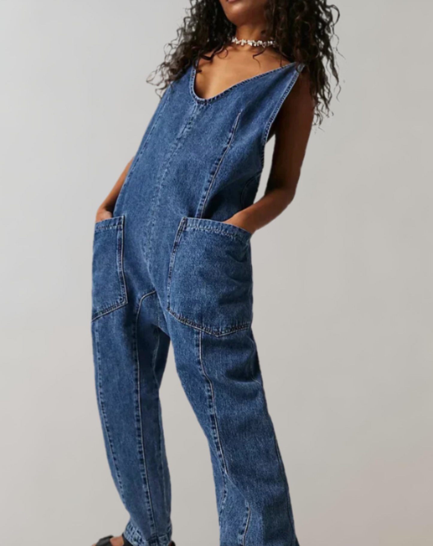 Zaniah - Ærmeløs Denim Jumpsuit