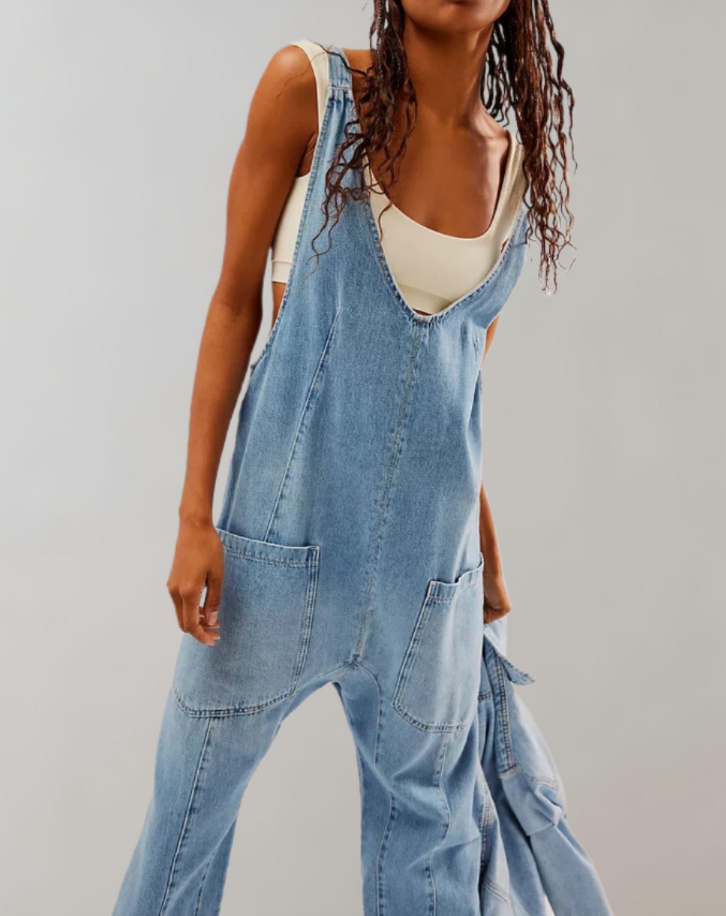 Zaniah - Ærmeløs Denim Jumpsuit