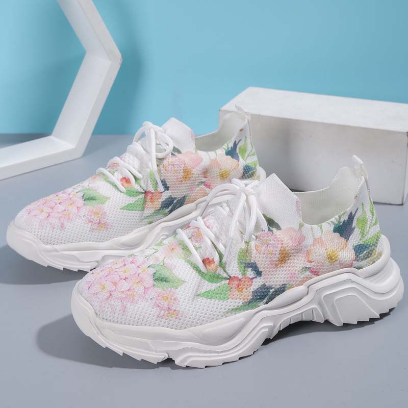 Afslappede Sneakers Med Blomsterprint