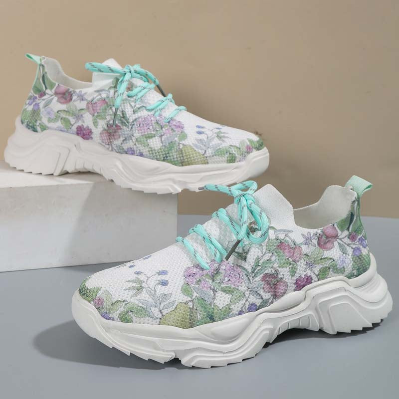 Afslappede Sneakers Med Blomsterprint