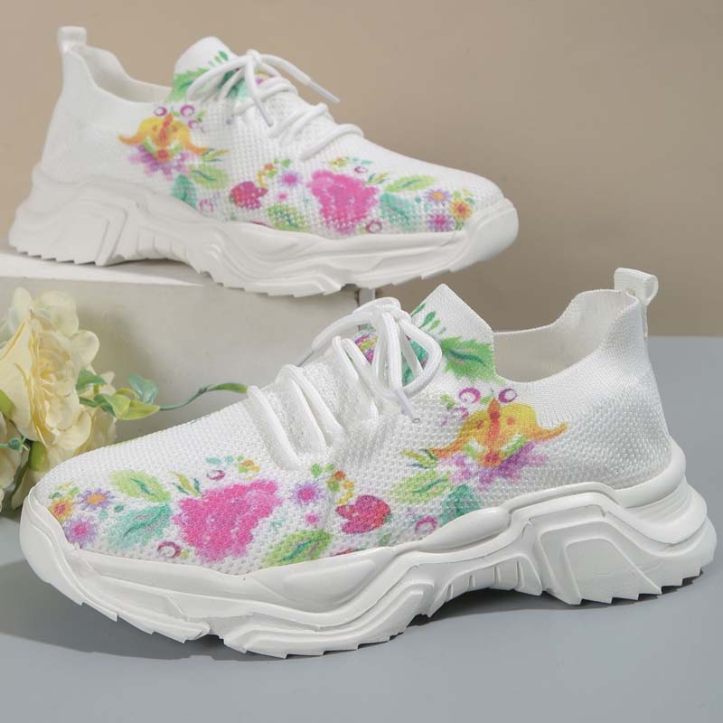 Afslappede Sneakers Med Blomsterprint