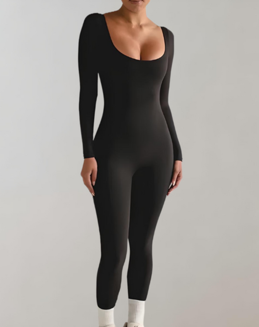 Olga - Bodycon Jumpsuit med Lange Ærmer