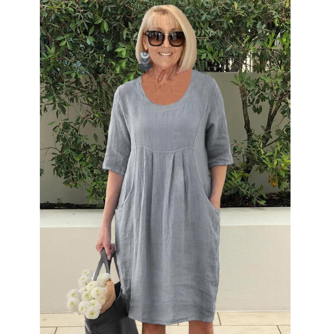 Jytte™ | Oversized Elegant Kjole Med Lommer