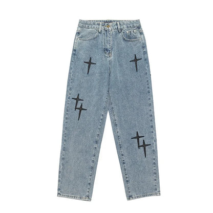 Oversize jeans til mænd med lapper