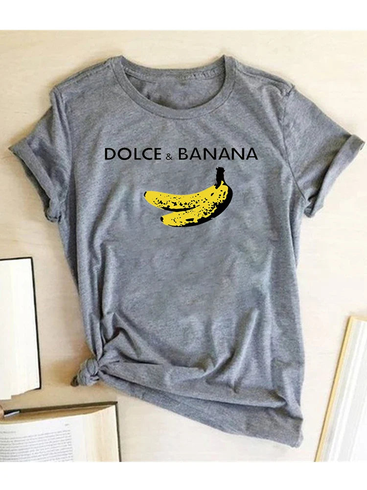 T-shirt til kvinder med bananmotiv