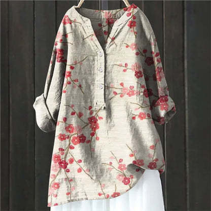 Manga - Casual bluse med blomsterprint