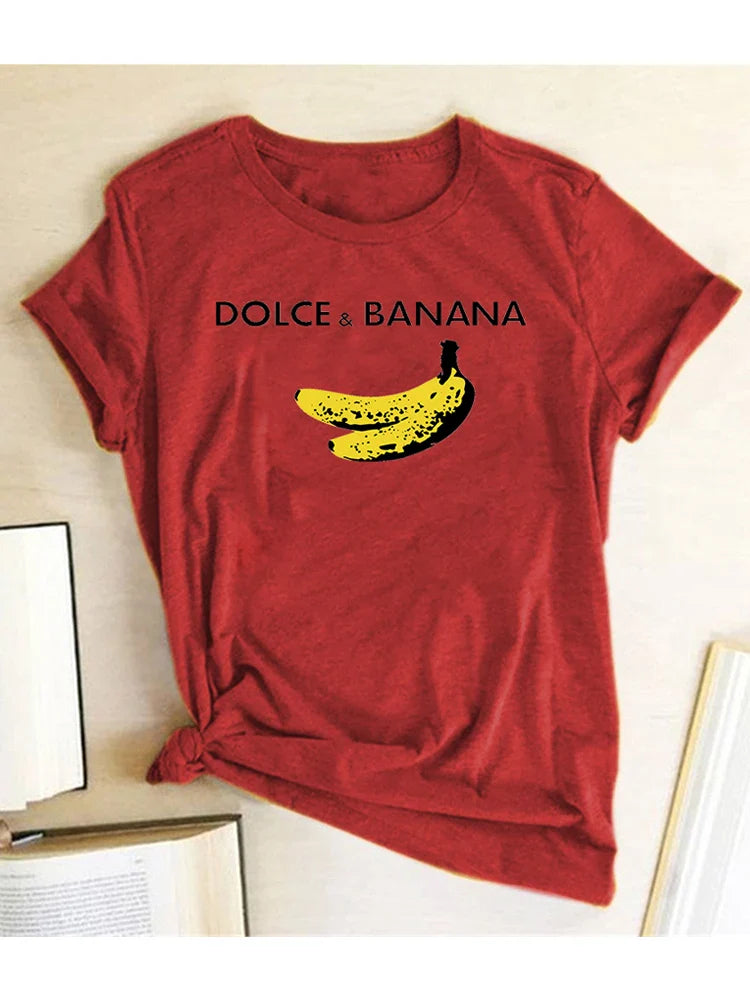 T-shirt til kvinder med bananmotiv