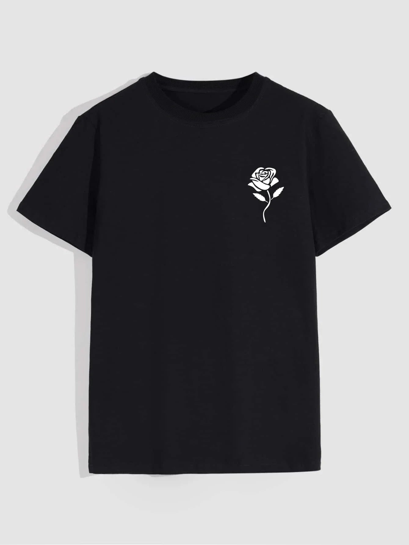 T-shirt til mænd med rose-logo