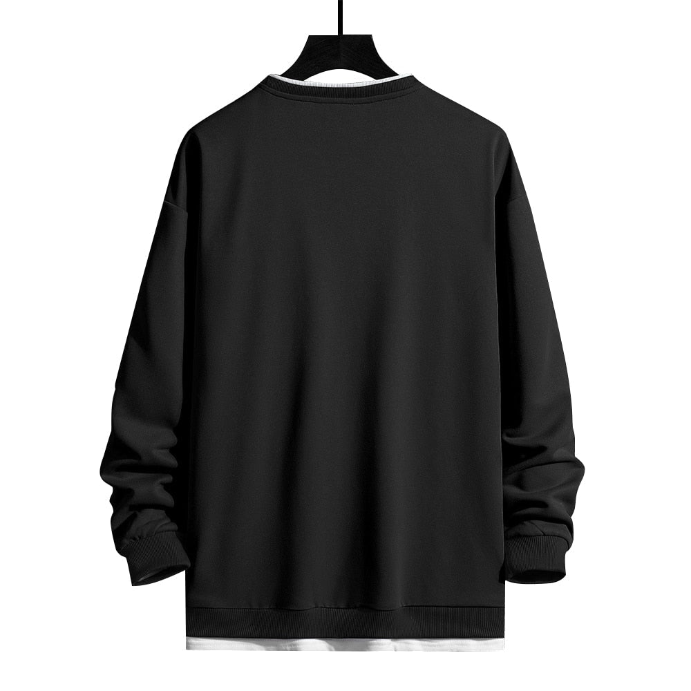 Herresweatshirt med tofarvet accent