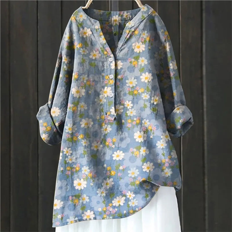 Manga - Casual bluse med blomsterprint