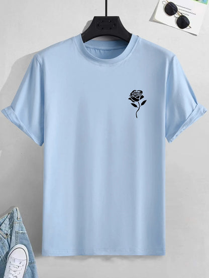 T-shirt til mænd med rose-logo