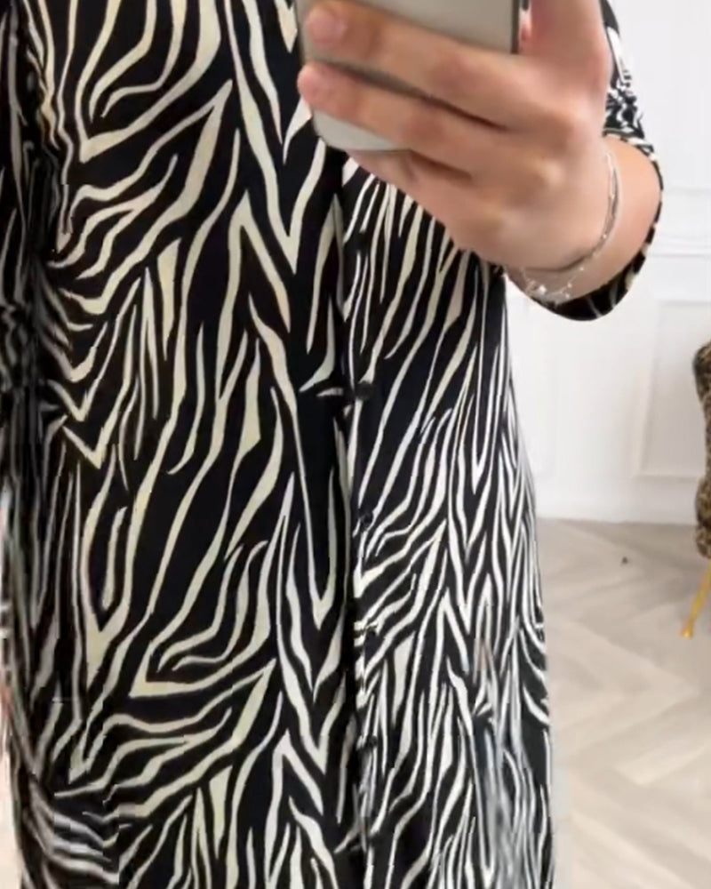 Casual kjole med zebraprint