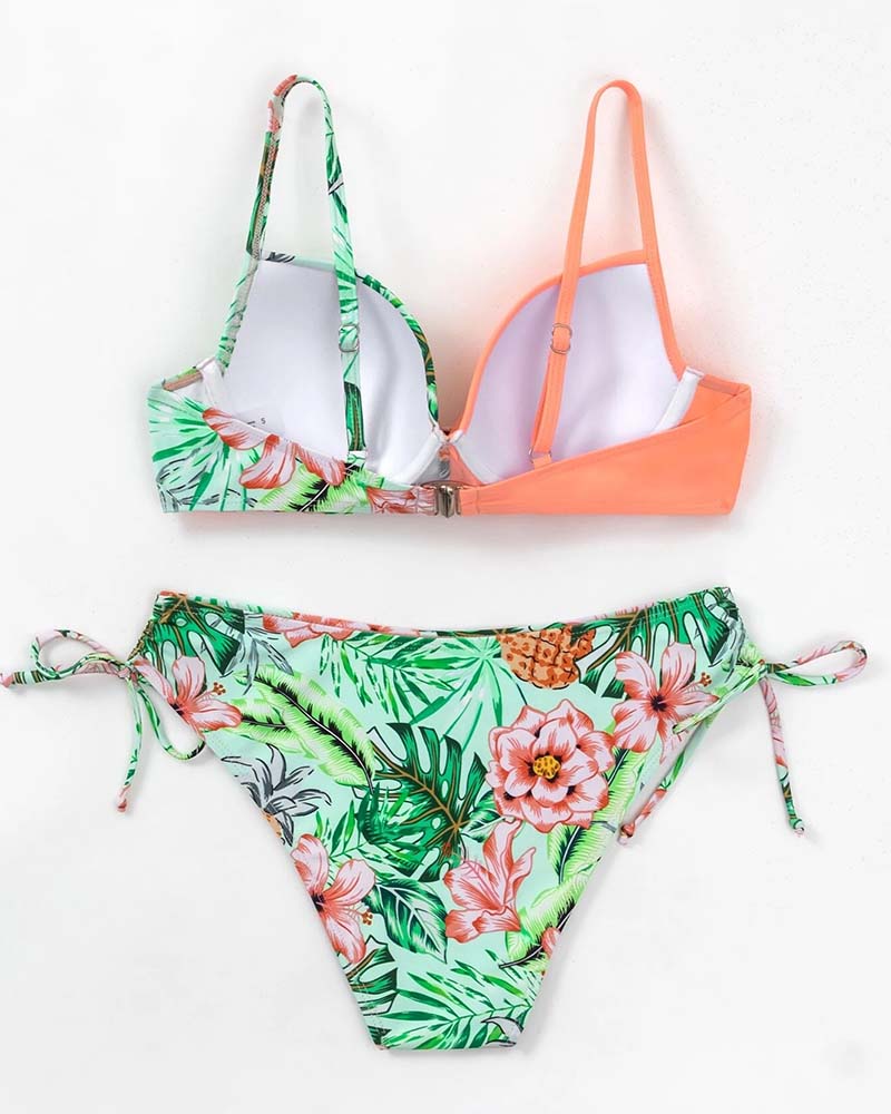 Sexet bikini med print og flettet design