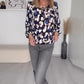 Elegant bluse med stropper og print