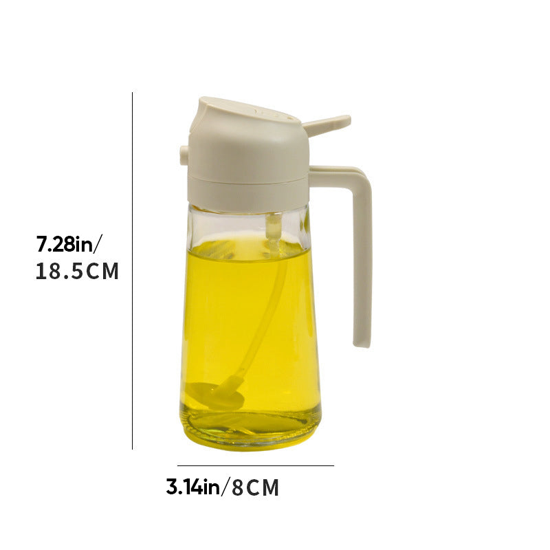 2 i 1 oliesprøjteflaske og dispenser i glas