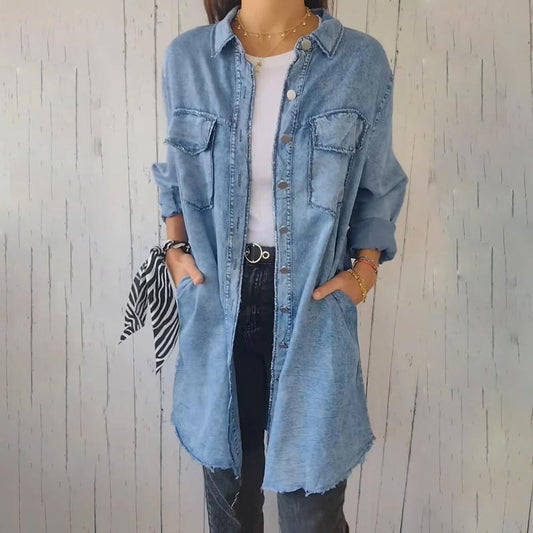 Shanon - Faux Denim lange ærmer